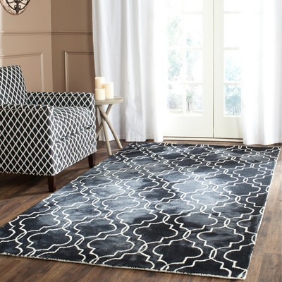 Graphite and Ivory Hand-Tufted Wool Rectangular Rug