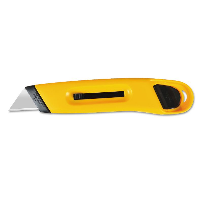 Cosco Plastic Utility Knife w/Retractable Blade & Snap Closure Yellow 091467, 2 of 3