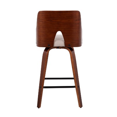 Ariana Mid-Century Modern Swivel Counter Stool in Beige