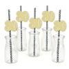 Big Dot of Happiness Gold Glitter 80 Party Straws - No-Mess Real Gold Glitter Cut-Out Numbers & Decorative 80th Birthday Party Paper Straws - 24 Ct - 2 of 4