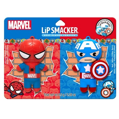 Lip Smacker Marvel Hero Lip Balm &#8211; Spider-Man /Captain America &#8211; 2pk