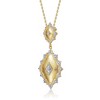 Elegant rhodium and 14k gold plated pendant necklace featuring sparkling cubic zirconia for a refined and sophisticated look - 3 of 3