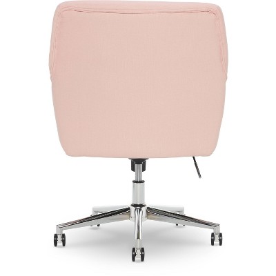 Blush Pink Memory Foam Swivel Office Chair with Arms