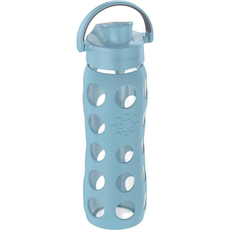 Lifefactory 22oz Glass Water Bottle with Silicone Sleeve & Active Flip Cap, 3 of 7