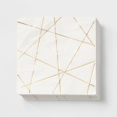 50ct Gold Foil Lunch Napkins - Spritz™