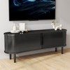 AEELLEEA TV Stand MDF Mid Century Modern Media Console Table Entertainment Center with Storage Handle Door for Living Room Office Black - 4 of 4