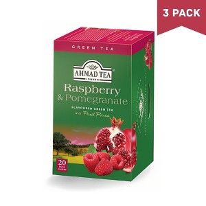 Ahmad Raspberry and Pomegranate Green Tea 20ct tea bags - Pack of 3 - 1 of 4