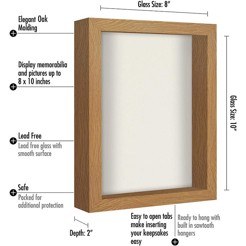 Americanflat Shadow Box Frame with tempered shatter-resistant glass - Available in a variety of sizes and styles, 2 of 5