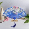 Unique Bargains Hot Stamped Floral with Tassel Folding Fan 1 Pc - 4 of 4