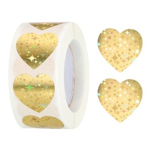 Unique Bargains Self-Adhesive Heart Decorations Stickers for Envelope Wedding 500 Pcs - 1 of 4