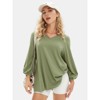 EXLURA Summer 3/4 Length Sleeve Womens Tops Casual Loose V Neck Tunic Tops Oversize T Shirts Solid Basic Tees Blouses 2025 - 2 of 4