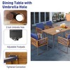 Tangkula 7PCS Acacia Wood Patio Dining Set Cushioned Dining Chair & Table Set w/ Umbrella Hole - 4 of 4