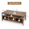 Costway Industrial Coffee Table with Open Storage Metal Frame Center Table for Living Room - 3 of 4