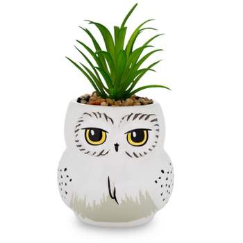 Silver Buffalo Harry Potter Hedwig 3-Inch Ceramic Mini Planter with Artificial Succulent