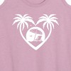 Women's - Instant Message - Palm Trees Heart Scene Graphic Racerback Tank - 2 of 4