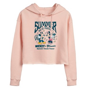 Women's - Disney - Mickey & Friends Cropped Graphic Hoodie - 1 of 3