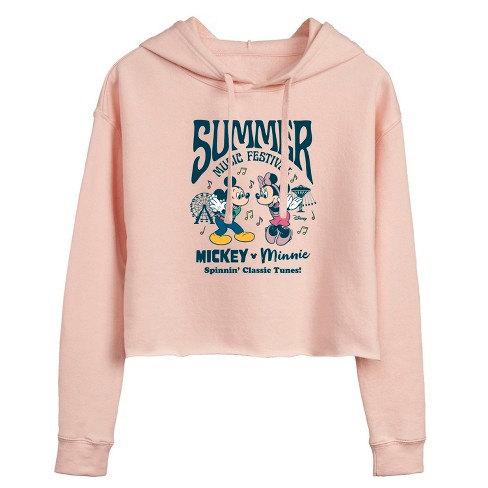 Women's - Disney - Mickey & Friends Cropped Graphic Hoodie - image 1 of 3