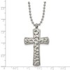 Chisel Titanium Polished and Hammered Carbon Fiber Reversible Cross 22" Necklace - 3 of 4