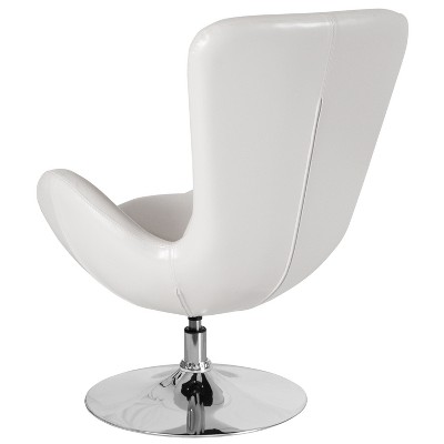 31" White LeatherSoft High Back Swivel Reception Chair