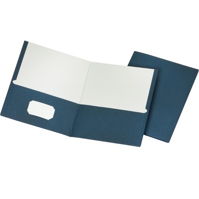 HITOUCH BUSINESS SERVICES 2-Pocket School Folders Navy 25/Box 27539-CC