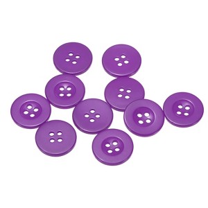 Unique Bargains Resin Craft DIY Round Flat 4-Hole Replacement Sewing Buttons 10 Pcs - 1 of 4