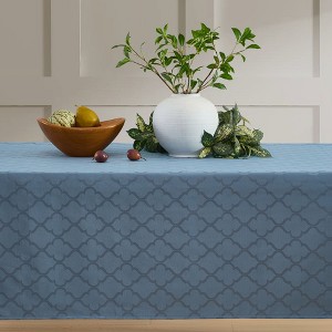 HLC.ME Modena Jacquard Fabric Lattice Tablecloth, Water, Fade, Wrinkle and Stain Resistant Table Cloth - 1 of 4