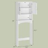 Over The Toilet Storage Cabinet, Freestanding Double Door Bathroom Storage Organizer with Anti-Tip Device White - 2 of 4