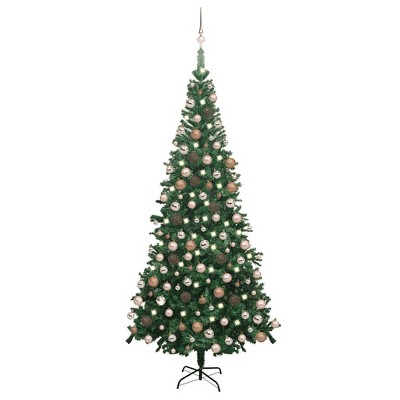 vidaXL Artificial Pre-lit Christmas Tree with Ball Set L 94.5" Green