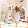 Costway Kids Vanity Set Princess Makeup Dressing Table & Chair Set with Kids Jewelry Armoire White/Pink - 4 of 4
