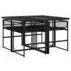 vidaXL Patio Dining Set with Cushions Outdoor Table and Chair Black Poly Rattan - 3 of 4