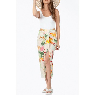 Women's FLORAL-PRINT GATHERED SARONG SKIRT - LUCCA