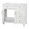 KIGFTSOD 36" Bathroom Vanity with Sink, White Vanity Cabinet with Flip-Out Drawer, 3 Drawers, 2 Soft-Close Doors - 4 of 4