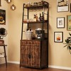 Bakers Rack with Drawer 70.8" Baker Rack with Cabinet Tall Bar Cabinet Industrial Kitchen Stand with Storage Large - 3 of 4