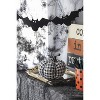 Dexmalle Halloween 7x7x6.7" Fabric Black-White Plaid Pumpkin Decor - 3 of 4