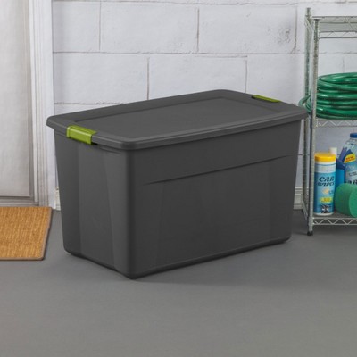 Sterilite 35 Gallon Blue Stackable Storage Tote Box with Latching Lid