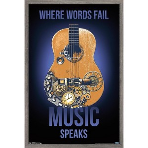 Trends International Music Speaks Framed Wall Poster Prints - 1 of 4