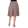 Womens Elastic Waist Pleated Knee Length Pocket Skirt - 24seven Comfort Apparel™ - 3 of 4