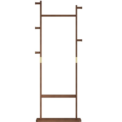 VYNXARIA Stylish Solid Wood Coat Rack (Walnut): 23.61164.1in, Environmentally - Friendly, Easy Assembly for Any Room
