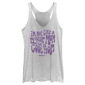 Women's Mean Girls I'm Not a Regular Mom Retro Purple Racerback Tank Top - 1 of 4
