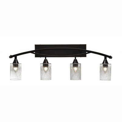Toltec Lighting Bow 4 - Light Vanity in  Black Copper with 4" Clear Bubble Shade