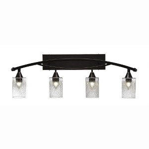 Toltec Lighting Bow 4 - Light Vanity in  Black Copper with 4" Clear Bubble Shade - 1 of 1