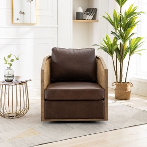 NicBex Swivel Accent Chair Modern 360 Degree Barrel Chair Club Chair Leisure Arm Chair Sofa Chair for Living Room, Bedroom, Office - 1 of 4