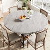coucheta 47" Round Dining Table for 4 People with Metal Roman Column Legs, Wide Kitchen Table with 3-Layer Storage Shelves, for Dining Room, Kitchen - 3 of 4