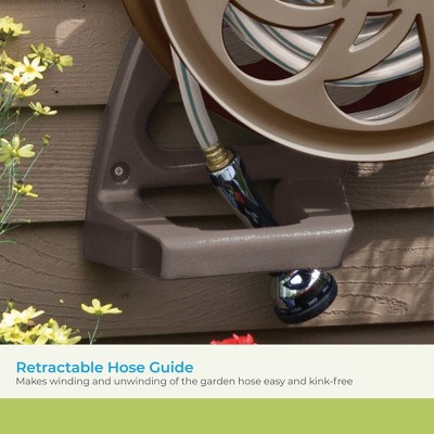 Suncast 125' Wall-Mounted Brown Resin Garden Hose Reel