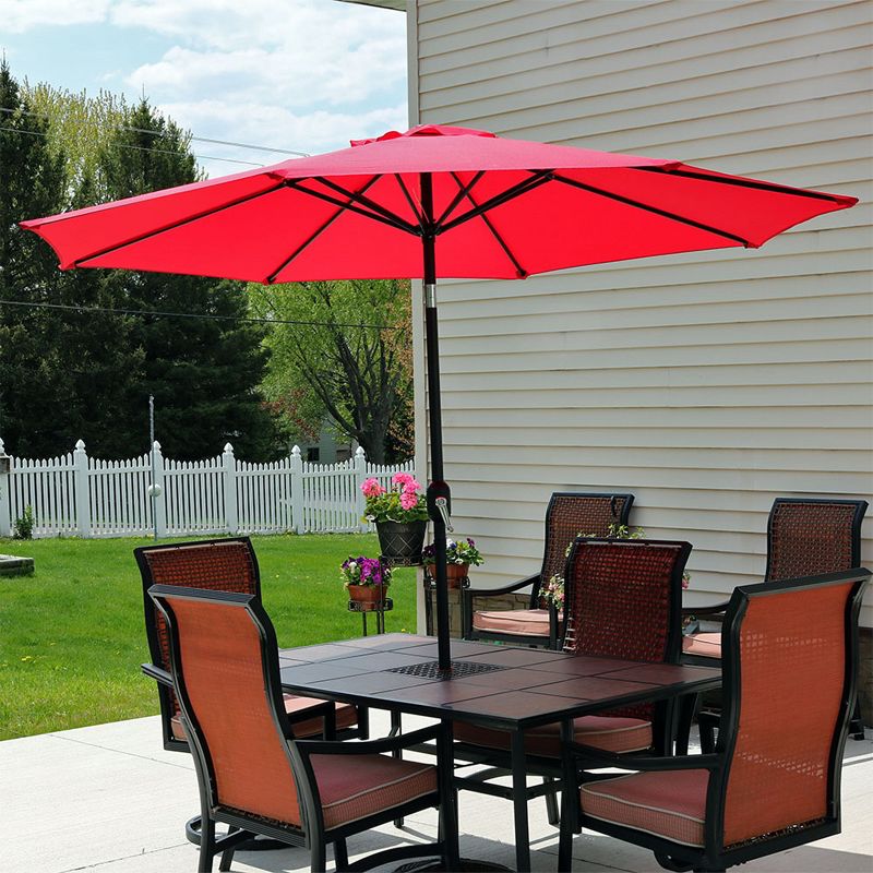 Sunnydaze Outdoor Aluminum Patio Table Umbrella with Polyester Canopy and Push Button Tilt and Crank - 9', 5 of 24