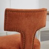 HDZNVF Set of 2 Mid Century Modern Dining Chairs, Farmhouse Linen Fabric Upholstered Accent Chair, Orange - 2 of 4