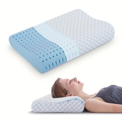 Vipbear cervical pillow memory foam pillow - Ergonomic support, cooling one side of the sleeper's stomach back