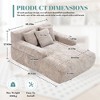 Kumasinova Chenille Giant Bean Bag Chair with 3 Pillows,Sofa Bed with Armrests,Lounge Chair Indoor for Living Room,Bedroom - 3 of 4