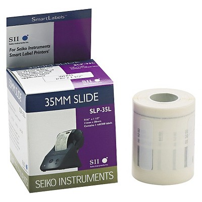 Seiko Self-Adhesive 35mm Slide Labels, 7/16 x 1-1/2, White, 300/Box