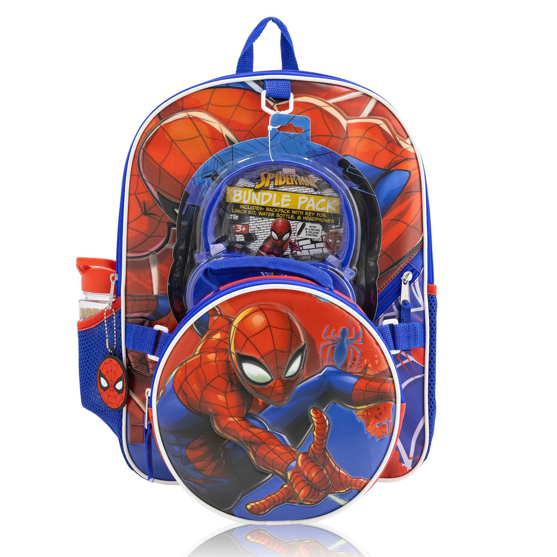 Marvel Lightweight 4pc Set with headphone Backpack - Spider-Man